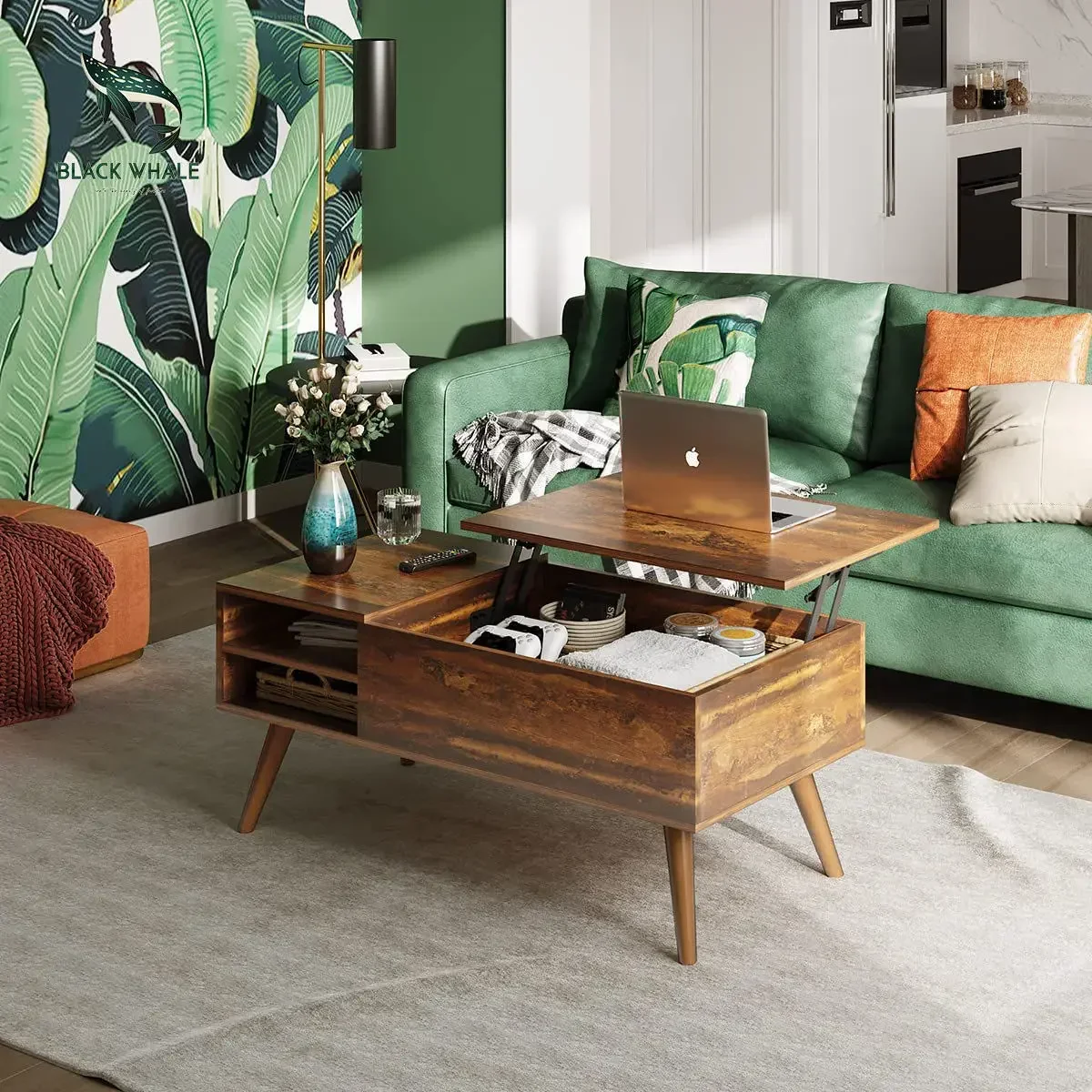 Cross border supply panel furniture factory, coffee table, simple storage, elevator living room