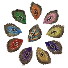 

100pcs/lot luxury Sequin Gold Embroidery Patch Chinese Peacock Feathers Cheongsam Dress Clothing Decoration Craft Diy Applique
