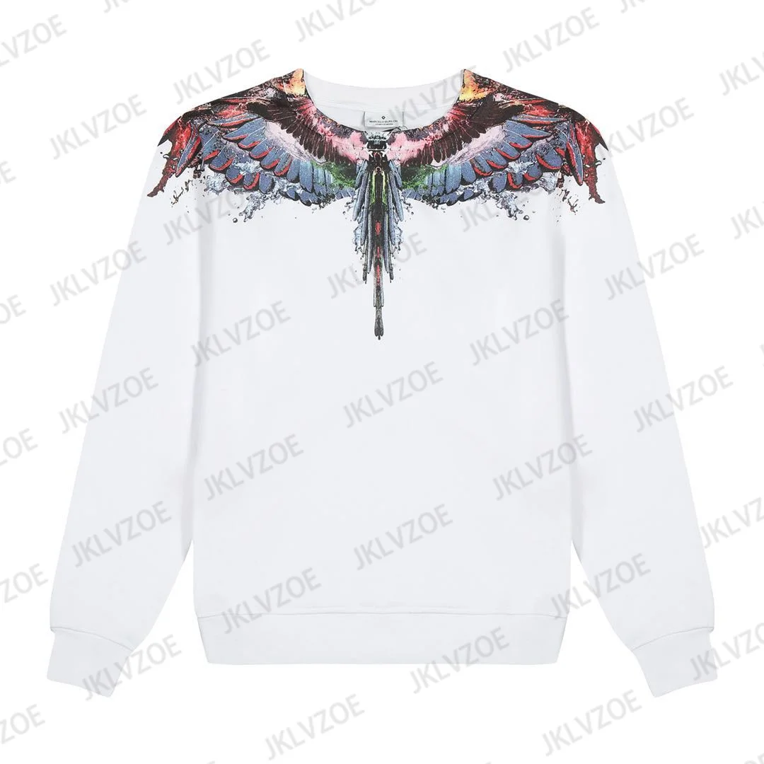Fashionable Wing 3d Print Round Neck Sweatshirt For Men Women Casual Sport Loose Fitting Couple Long Sleeved Dustproof Clothing