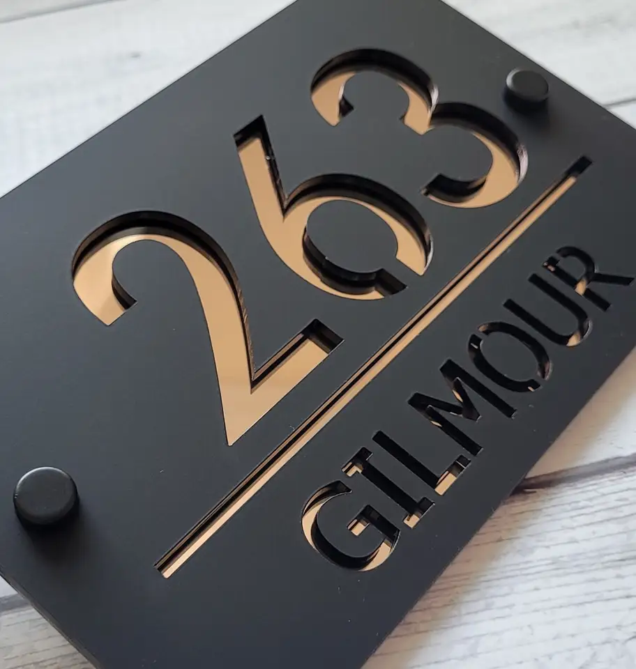 Targa Civico In Acrilico 3D Personalizzabile – 290x150 Mm, Spessore 6 Mm, Elegante E Resistente Alle Intemperie, Con Viti In Acciaio Inox E Finiture A Specchio