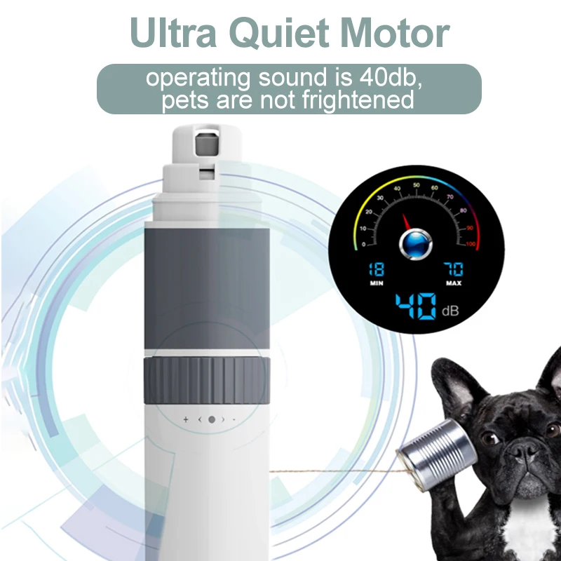 LAIKA Dog Nail Grinders USB Charging LED Cat Nails Clippers Low Noise Dogs Grooming Trimmer Pets Claws Nail Cutter Tools pet nail clipper pet nail grinder