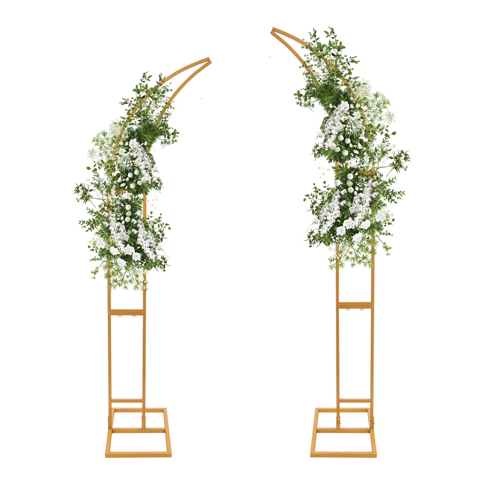 2 Pcs Wayfinding Wedding Stands 2.1m+1.9m High Gold For Wedding Party