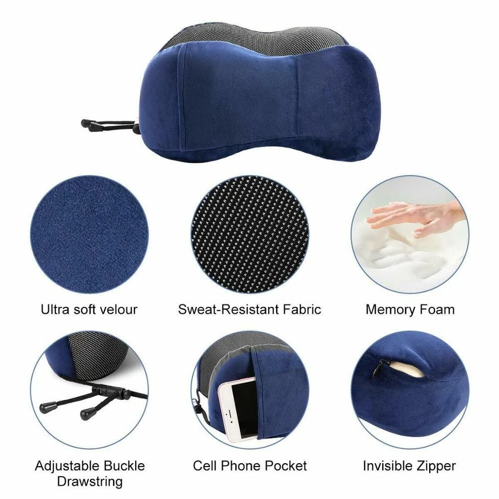 U Shaped Memory Foam Neck Pillows Soft Slow Rebound Space Travel Pillow Massage Neck Cervical Healthcare Bedding Drop Shipping 2