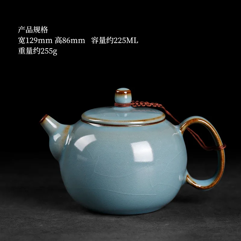 

Chinese Porcelain Ru Kiln Ice Cracked Ceramic Teapot Tea Ceremony Health Gongfu Teaware