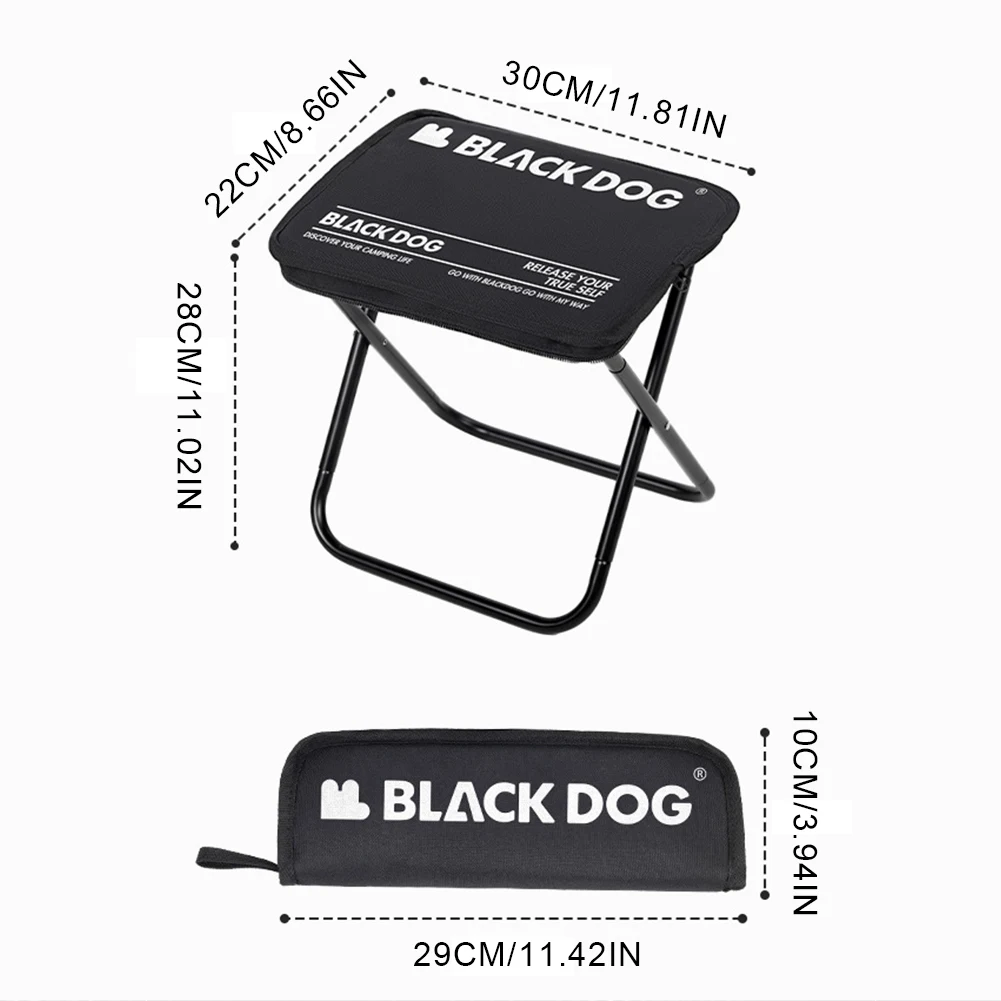 BLACKDOG Outdoor Folding Stool High Load-Bearing Beach Folding Chair 600D Lighweight Picnic Chair for Camping Fishing Hiking Use