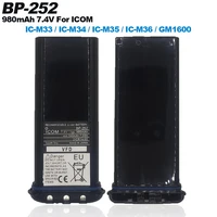 Walkie Talkie Battery BP-252 Li-ion Battery 980mAh For ICOM IC-M33 IC-M34 IC-M35 IC-M36 GM1600 Two Way Radio Replace BP252 BP241 1