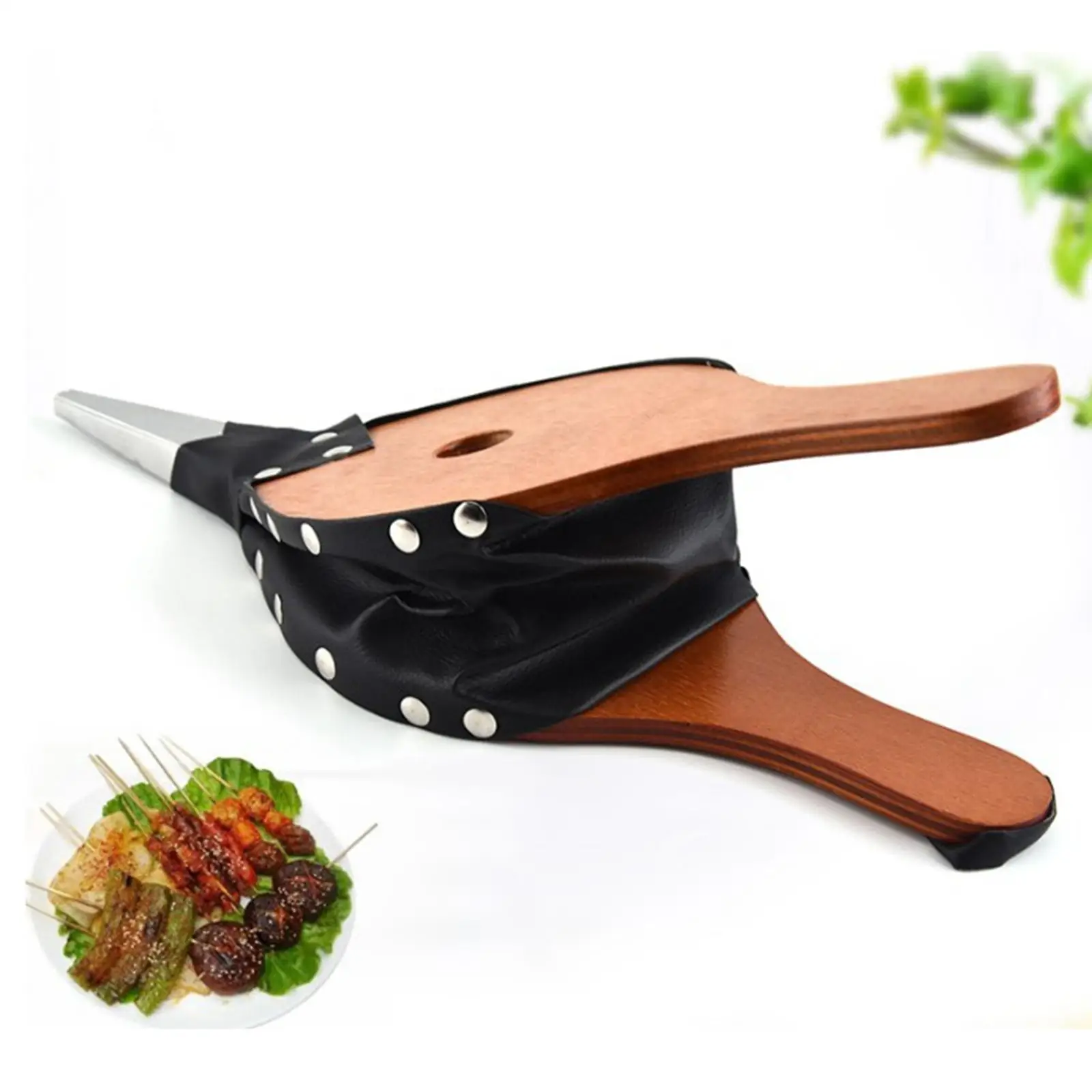 Stove Fan Outdoor Barbecue Tool Leather Tiger Fireplace Blower Manual Wooden Chulisia Handheld Bellows for BBQ Grill Fireplace Decorative