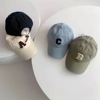 Spring Summer Baby Baseball Hats Cotton Kids Boys Girls Sun Hats Fashion Letter A Pattern Casual Children Peaked Caps 1