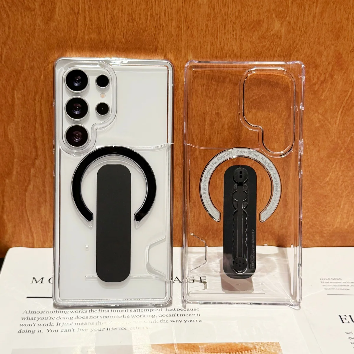 Premium Clear PC Card Holder with Magsafe Magnetic Support - Luxury Non-Slip Phone Case Cover