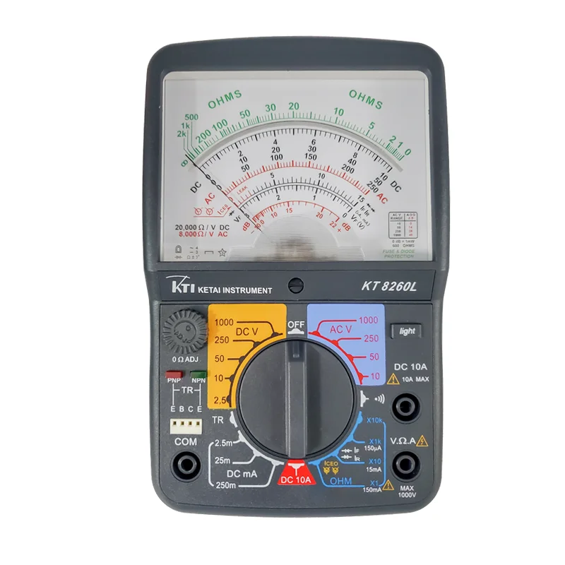 Description Picture 2 of itemKTI Backlight Pointer Multi Meter AC DC Voltage 1000V Analog Multimeter KT8260L Professionele with Bag Tester Multimeters Sale