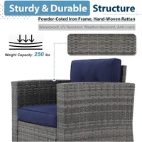 7-Piece All-Weather PE Wicker Patio Furniture Set with Sectional Sofa, Ottoman, and Tempered Glass Table - Image 2