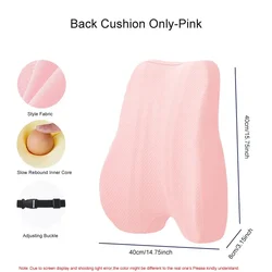 Ergonomic Memory Foam Comfort Cushion Set with Coccyx and Lumbar Support (Back Cushion Pink)