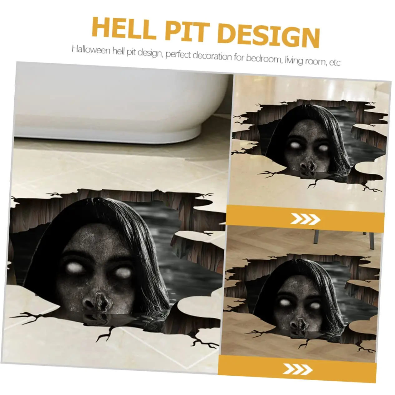 3D Halloween Wall Stickers Removable Vampire Zombie Wall Decals Halloween Party Decorations Supplies for Home Living Bedroom