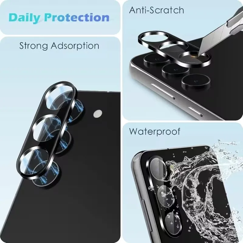 Premium Protective Metal Camera Lens Tempered Glass Film