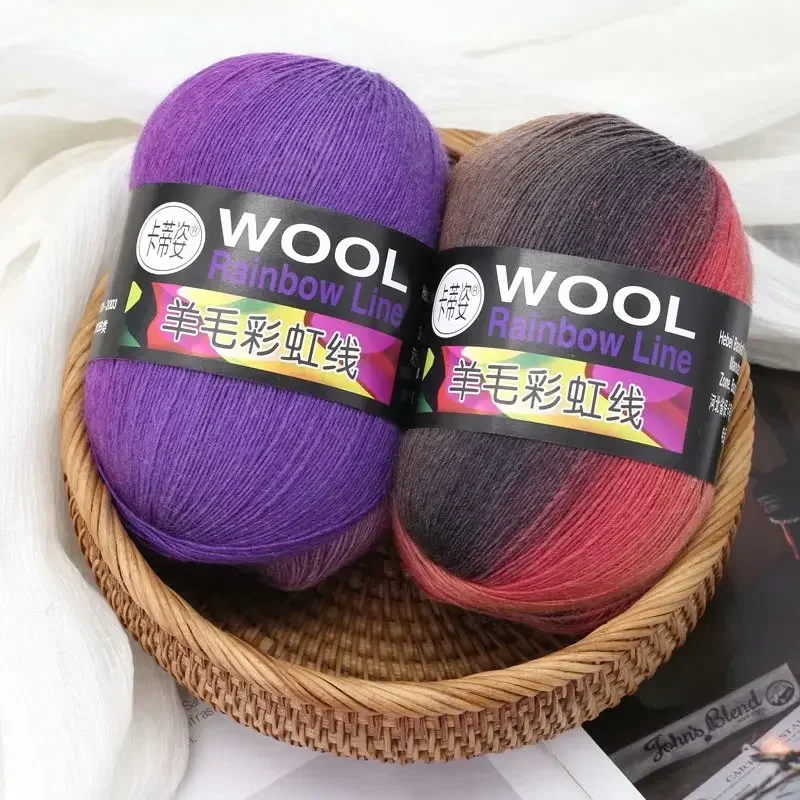 100g Wool Yarn Rainbow Color For Hand Knitting Cashmere Yarn Knitting Thickness Woolen Yarn Woolen Thread Crochet Shawl Thread 3
