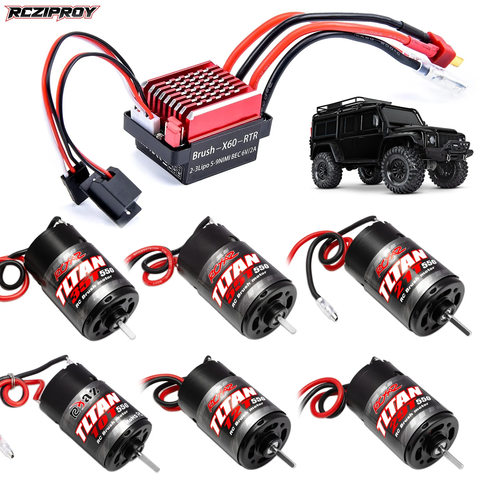 Moteur RC 550 60A ESC 10T-55T pour Voiture Camion 1/10