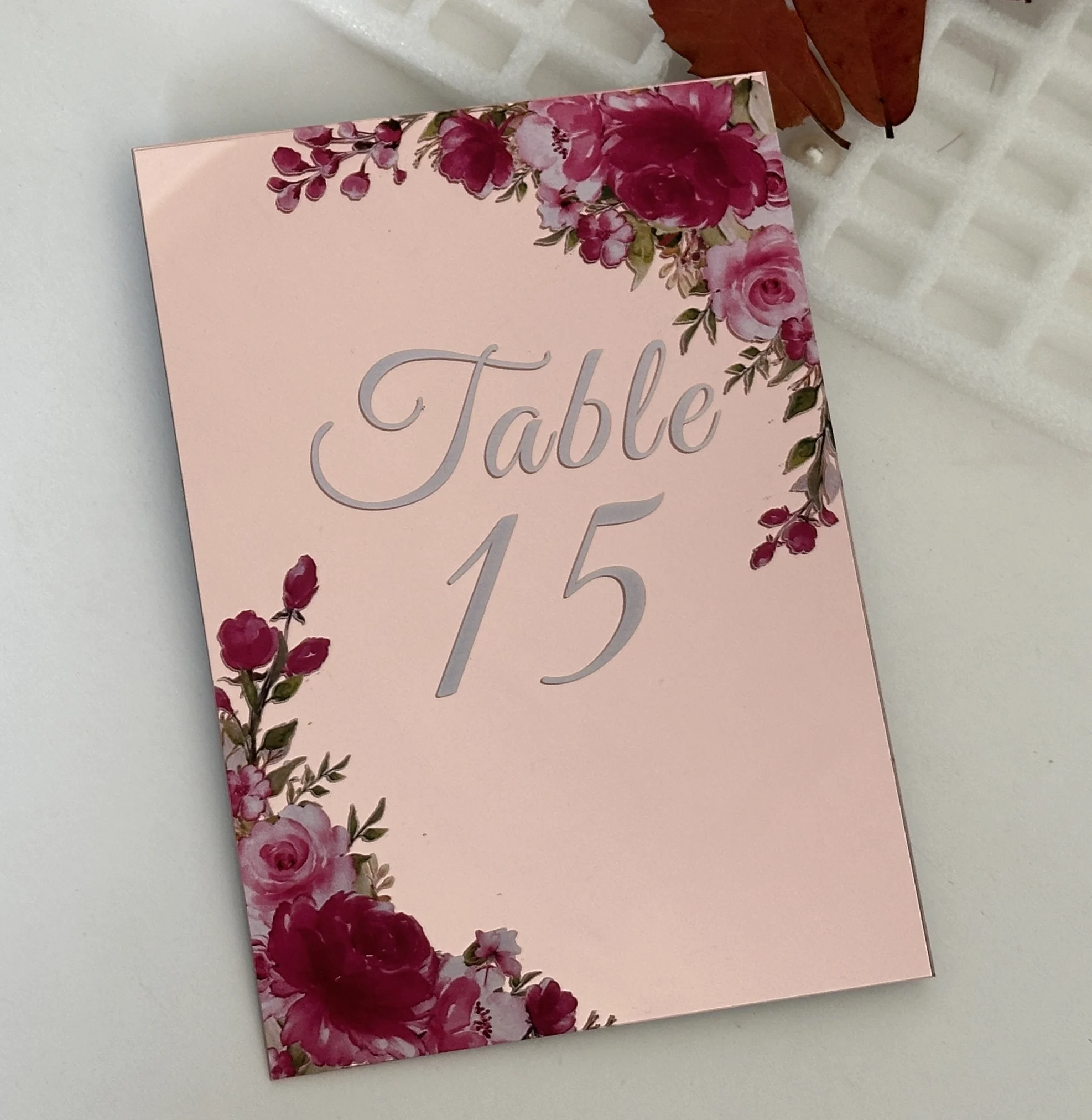 

Mirror Rose Gold Acrylic Wedding Invitation Custom Wedding Table Cards Party Dinner Number Card Personalized 10pcs Decoration