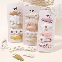 5Pcs/Set Mini Baby Girl Hair Clip Cute Floral Bow Bunny Princess Hairpin for Toddler Girl Lovely Bang Side Clip Hair Accessories 2