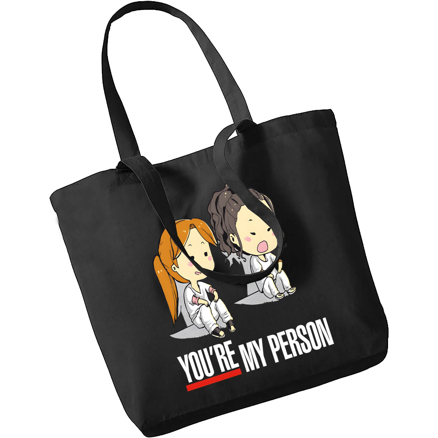 

Greys Anatomy You're My Person Heart Women Handbags Canvas Tote Shopping Bags Reusable Shopping Bag Eco Foldable
