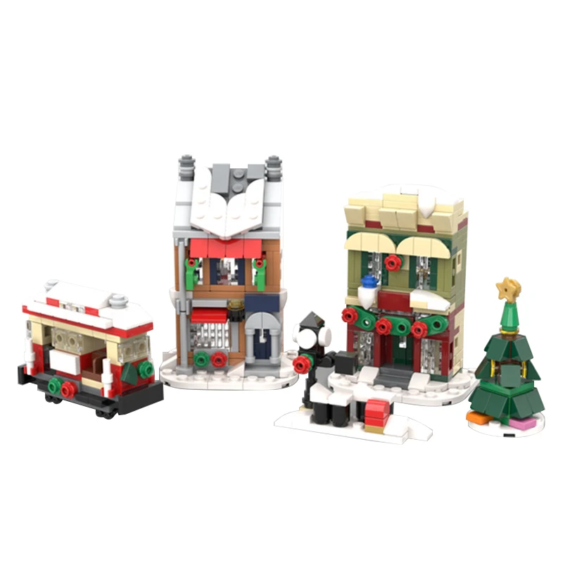 

MOC Creative City Mini Street View Holiday Inn Architecture Building Blocks Bricks Sets educational DIY Toys for kids Gifts