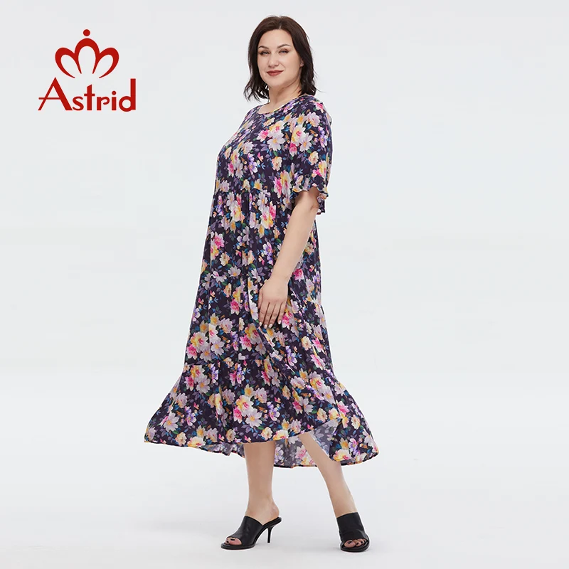 chinese dress ladies Astrid Smocked Floral Print Tiered Midi Dress main image 0
