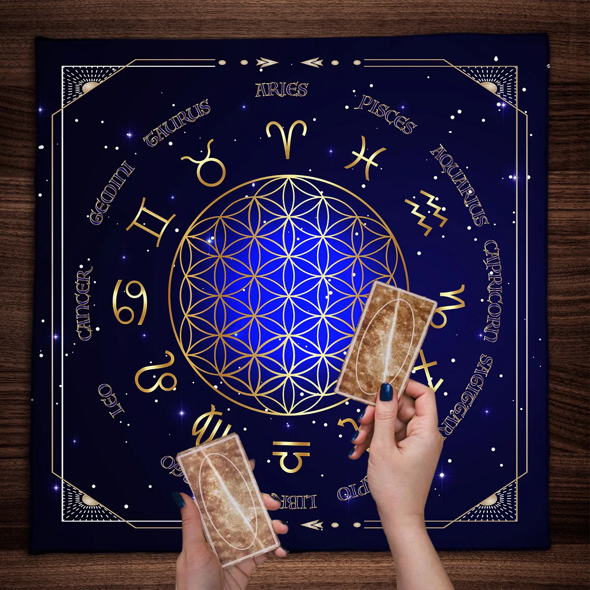 thumbnail image 2 of Square Table Cloths Divination Mat: Metaphysical Altar Cloth For Tarot, Rune Readings & Board Games Velvet Gaming Desk Mat From Homepro15, $4.8 2 of 14
