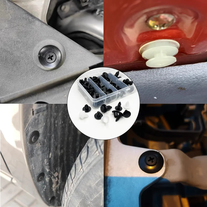Car Fastener Clip Plastic Rivet Fastener Screw Car Bumper Fender Black Rivet Clip for Toyota Focu Kia Nissan Yamaha auto fastener clips