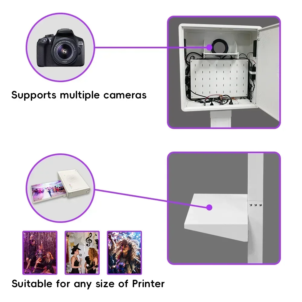 Portable standzone 15.6inch selfie photo booth camera DSLR round shell carrying case printer and camera photobooth S10c82118e01b4fd7a5d669696bb7f1dad