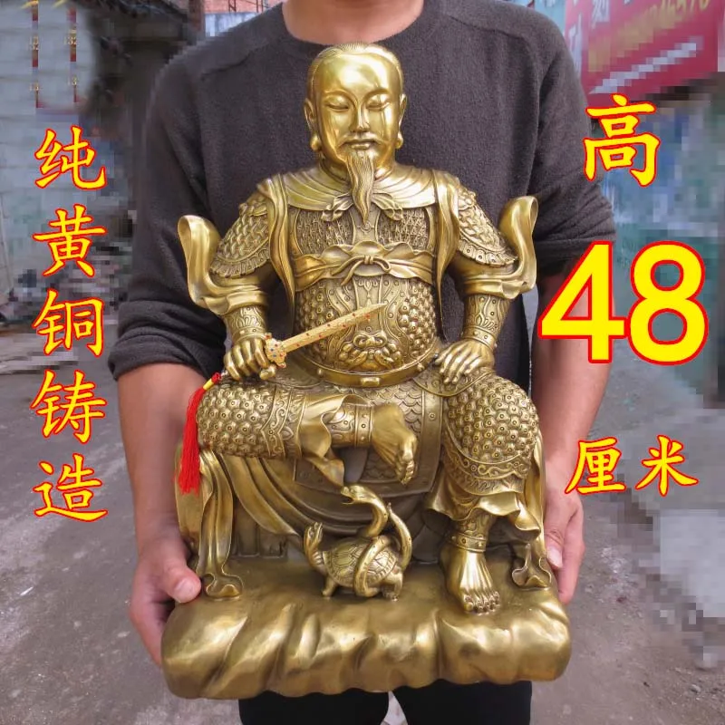 

48 см Taoism Буддизм Храм алтарь поклонение Покровителю большой медный Чжэнь Ву да ди император статуя бога Будды ZU SHI YE