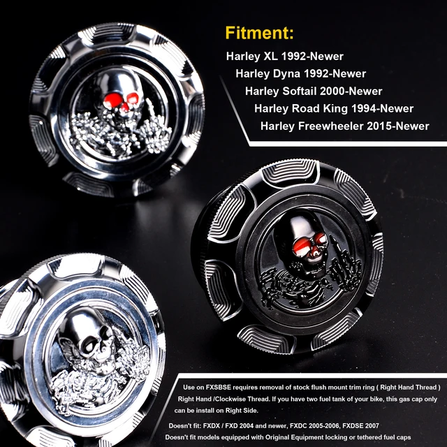 Sportster Gas Cap Black Motorcycle Aluminum Gas Cap Fuel Tank