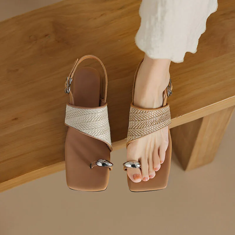 

Женские босоножки с капюшоном Phoentin, цвета хаки, на низком каблуке, летняя обувь для женщин 2024, дизайнерские босоножки, размеры 34-43 FT3658