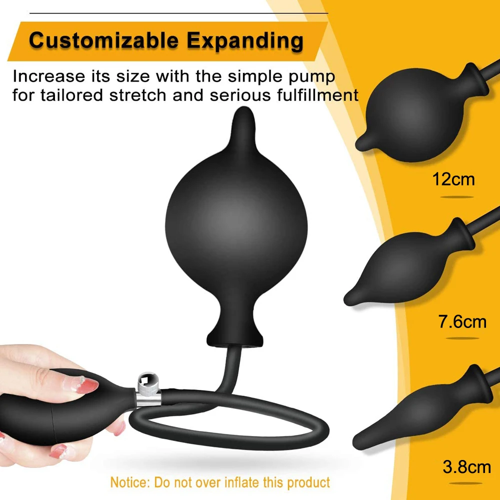 Inflatable Butt Plug Body-Safe Silicone Anal Balloon Pump With Quick Release Valve For Beginners Advanced Sex Toys