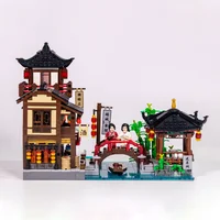 1766PCS  Chinese Traditional Garden Architectural Style Street View Model Building Blocks Toys Birthday Gift For Adults And Kids 2