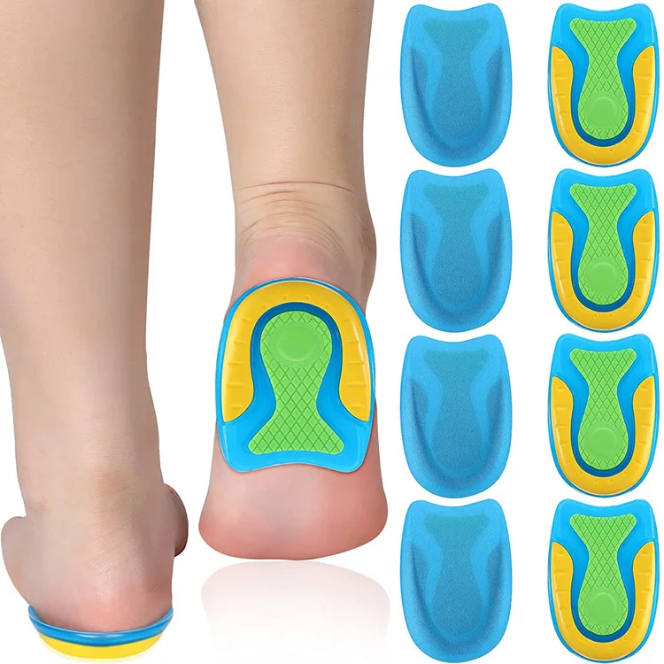 U-shaped Silicone Heel Pads For Men Women Sports Shoes Shock Absorption Elastic Heel Insert Increased Insoles Sole Massage 2pcs For heel protector pads
