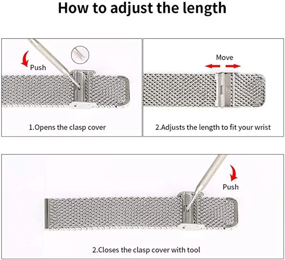 Stainless Steel Milanese Mesh Quick Release Watch Band - Silver