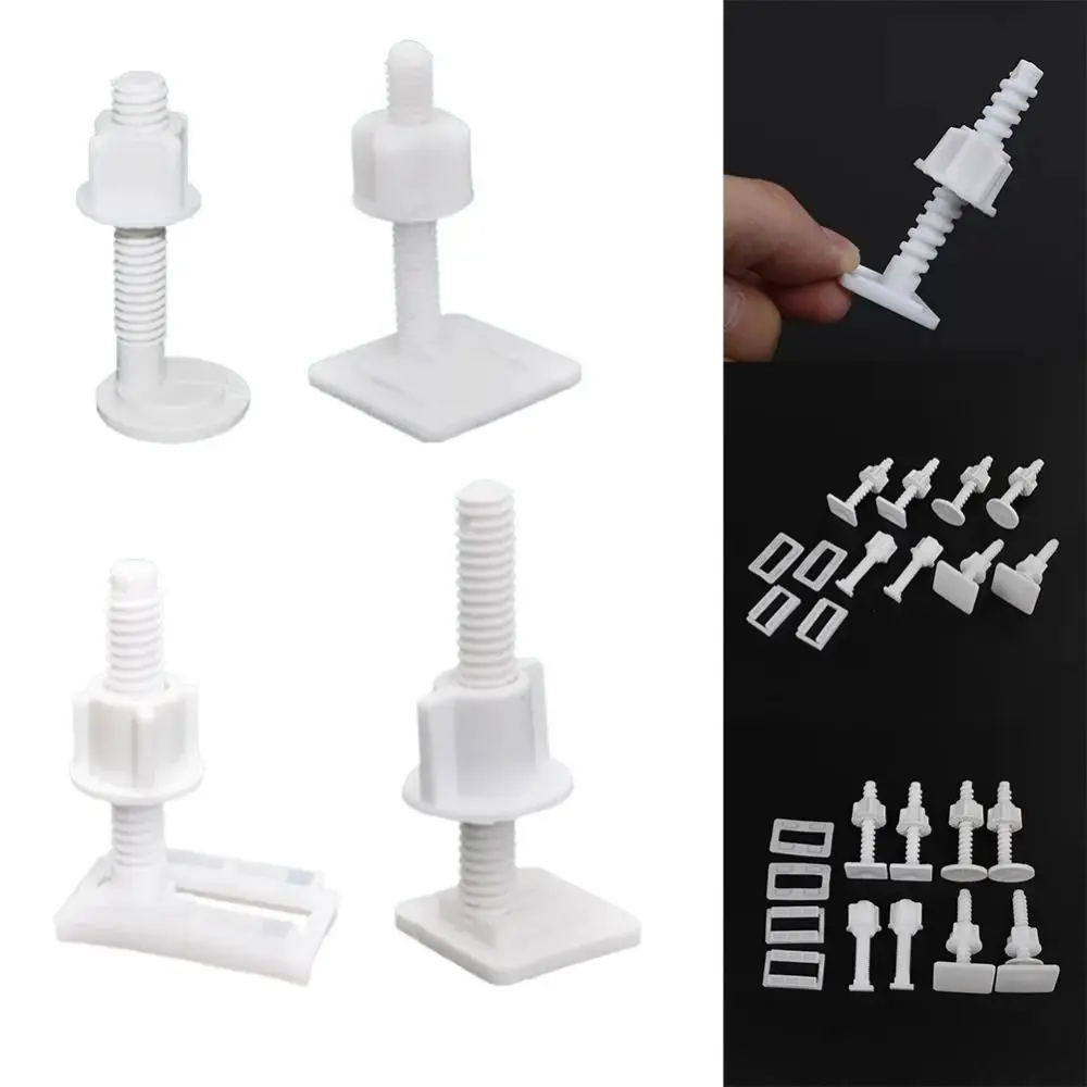 Description Picture 5 of item1 Pair Plastic Toilet Lid Hinge Repair Bolts Universal Toilet Seat Cover Plate Replacement Durable Screws Washers Accessories