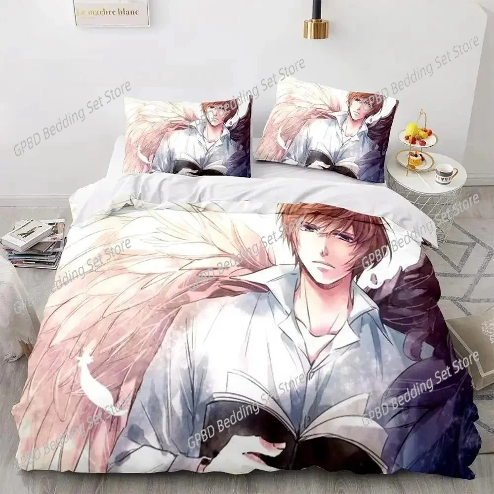 3D Print Anime Death Note Bedding Set Single Twin Full Queen King Size Bed Set Adult Kids Bedroom Duvet cover Sets Home Textiles 4