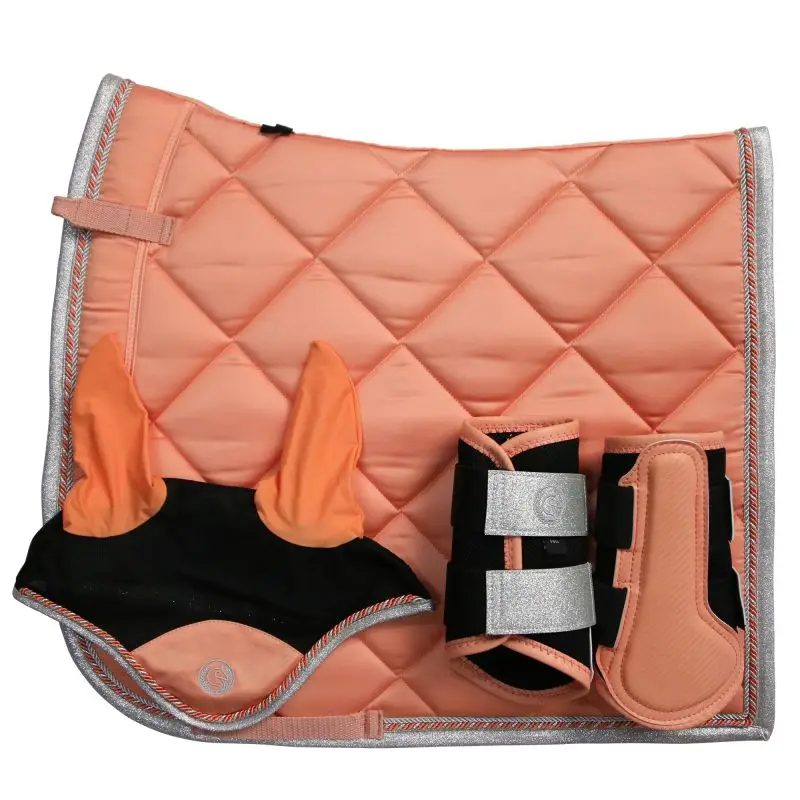Professional Harness Coral Pink Obstacle Horse Earmuffs Horse Leggings Dance Sweat Pad