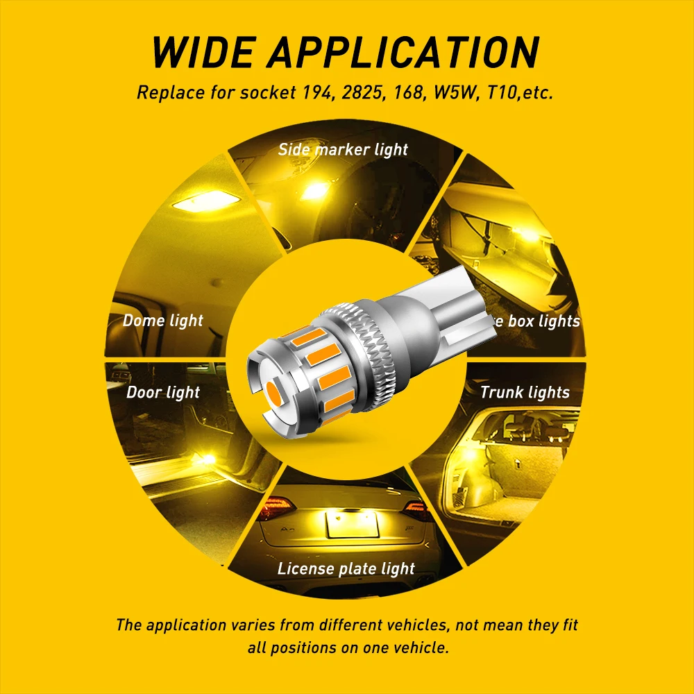 2  W5W T10 ڹ Led Canbus ڵ ׸  194 168  LED    ĻƮ VW Ʈ ޸  BMW ƿ