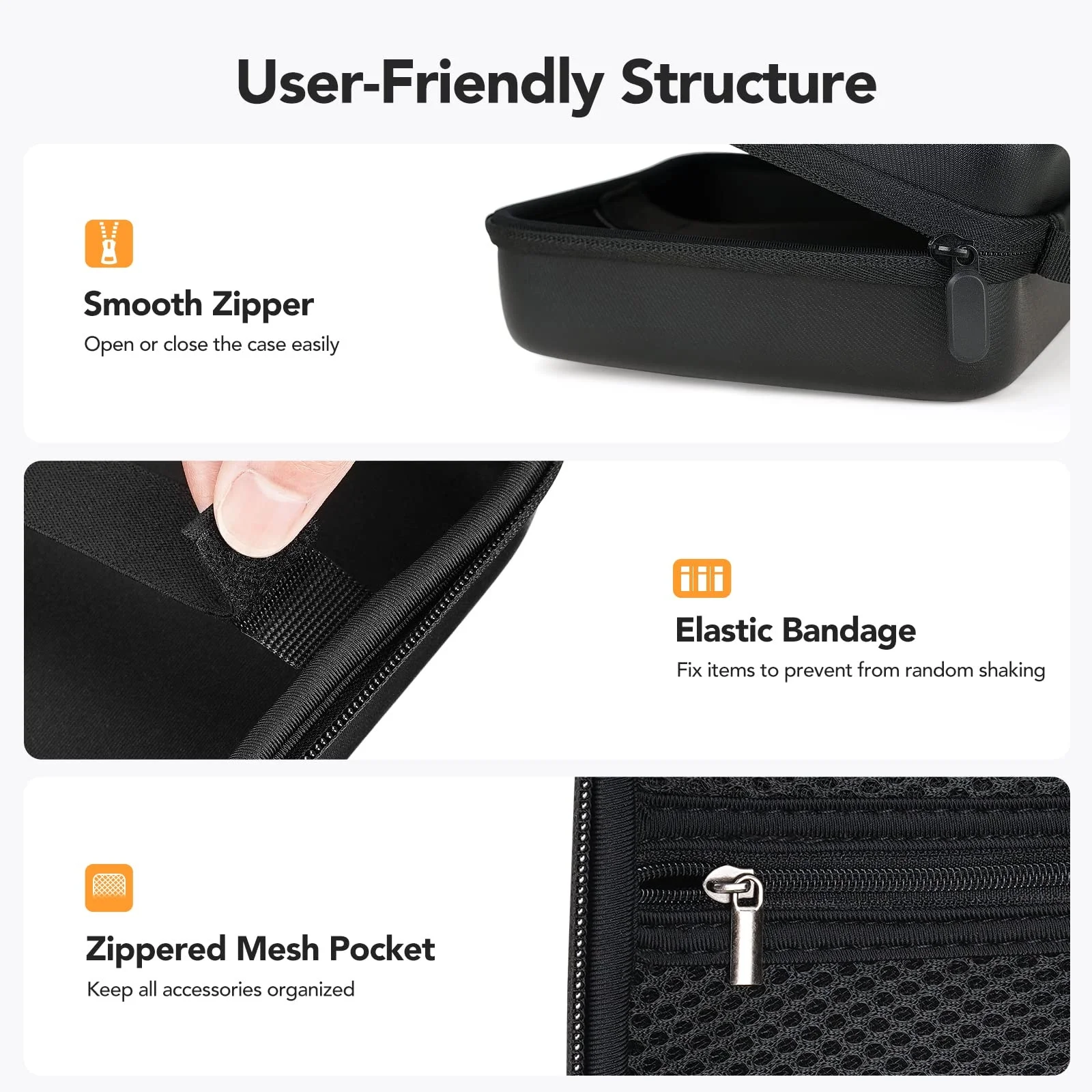Universal Endoscope Carrying Case Waterproof Borescope Storage Bag with Mesh Pocket EVA Hard Box for Inspection Camera 4