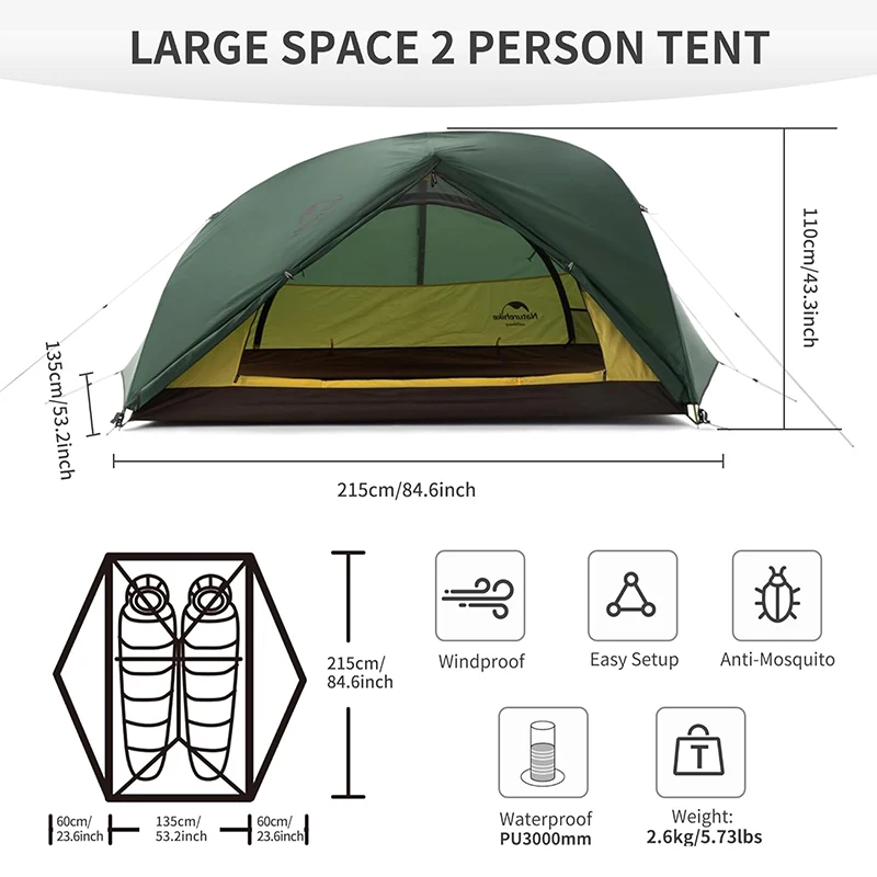 Naturehike Camping Tent Star River 2 Person Dome Tent Double