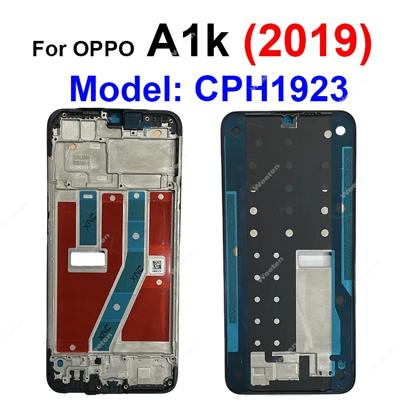 LCD 프레임 커버, OPPO A1 A1X A1k A2 A2X A3 A3S A5 A5S A7 A7X A8 A9 4G 5G 2019 전면 LCD 하우징 프레임 거치대 케이스 부품