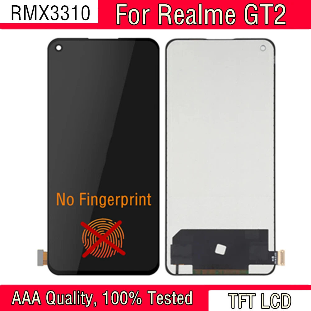 

LCD Display Touch Screen Digitizer Assembly Replacement Accessories, Fit for Realme GT2, RMX3310, RMX3312, RMX3311