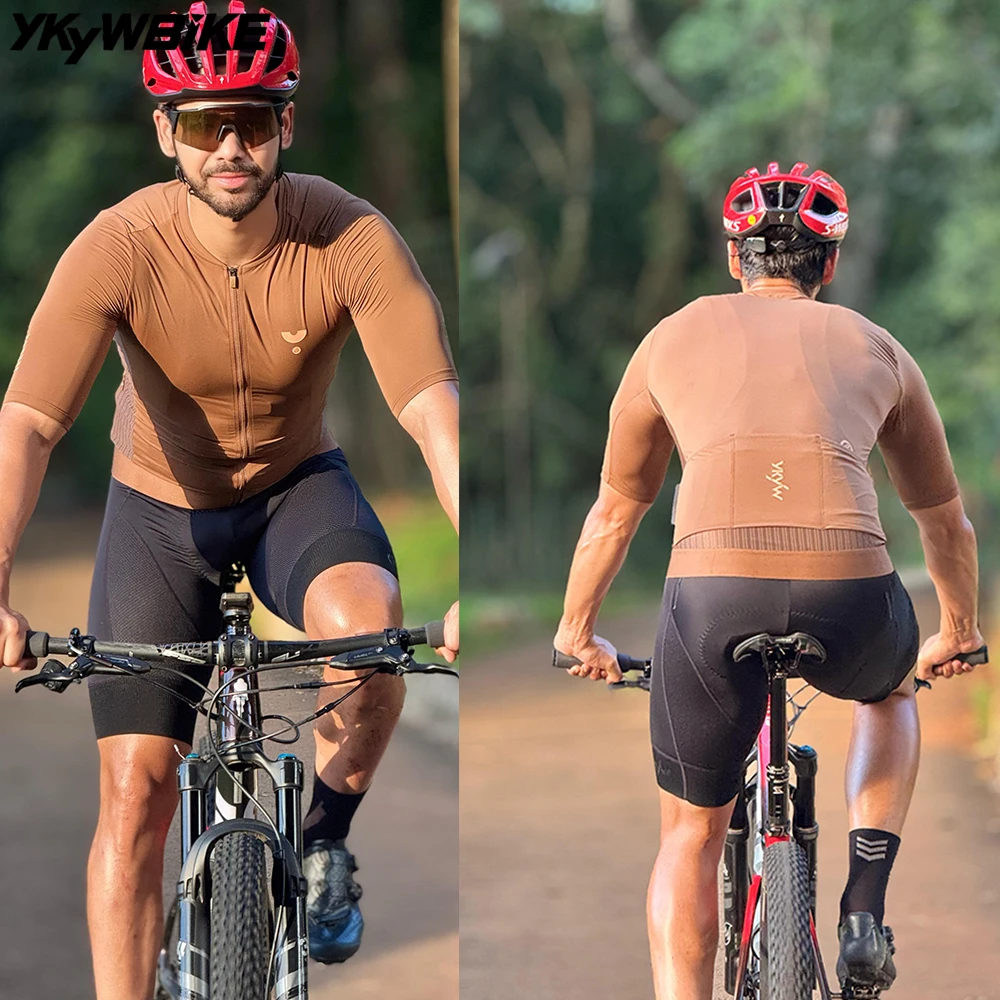 YKYW 2025 Sommer Lila Radtrikot Herren Kurzarm-Trikot Fahrradshirt Atmungsaktive Profi-Team Rennrad-Bekleidung – Detail 1
