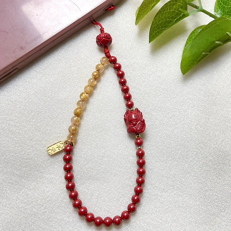 수제 시나바 보석 행운의 고양이 행운의 열쇠 고리, 지갑 참 전화 스트랩 핸드백..