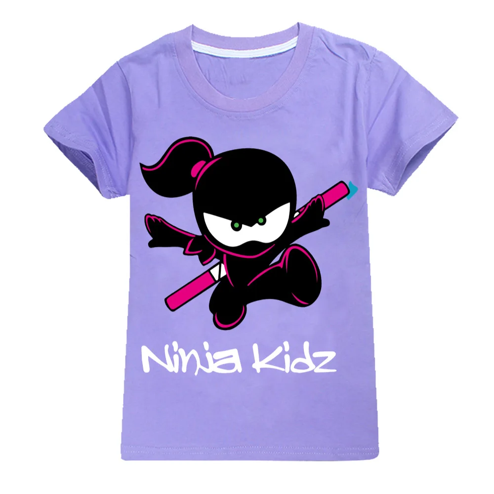 Ninja Kidz Baby Kids Summer Cotton Short-Sleeved T-shirts Children Sweatshirt Cartoon Teenager Tops Boys Girls Tees Clothing 3