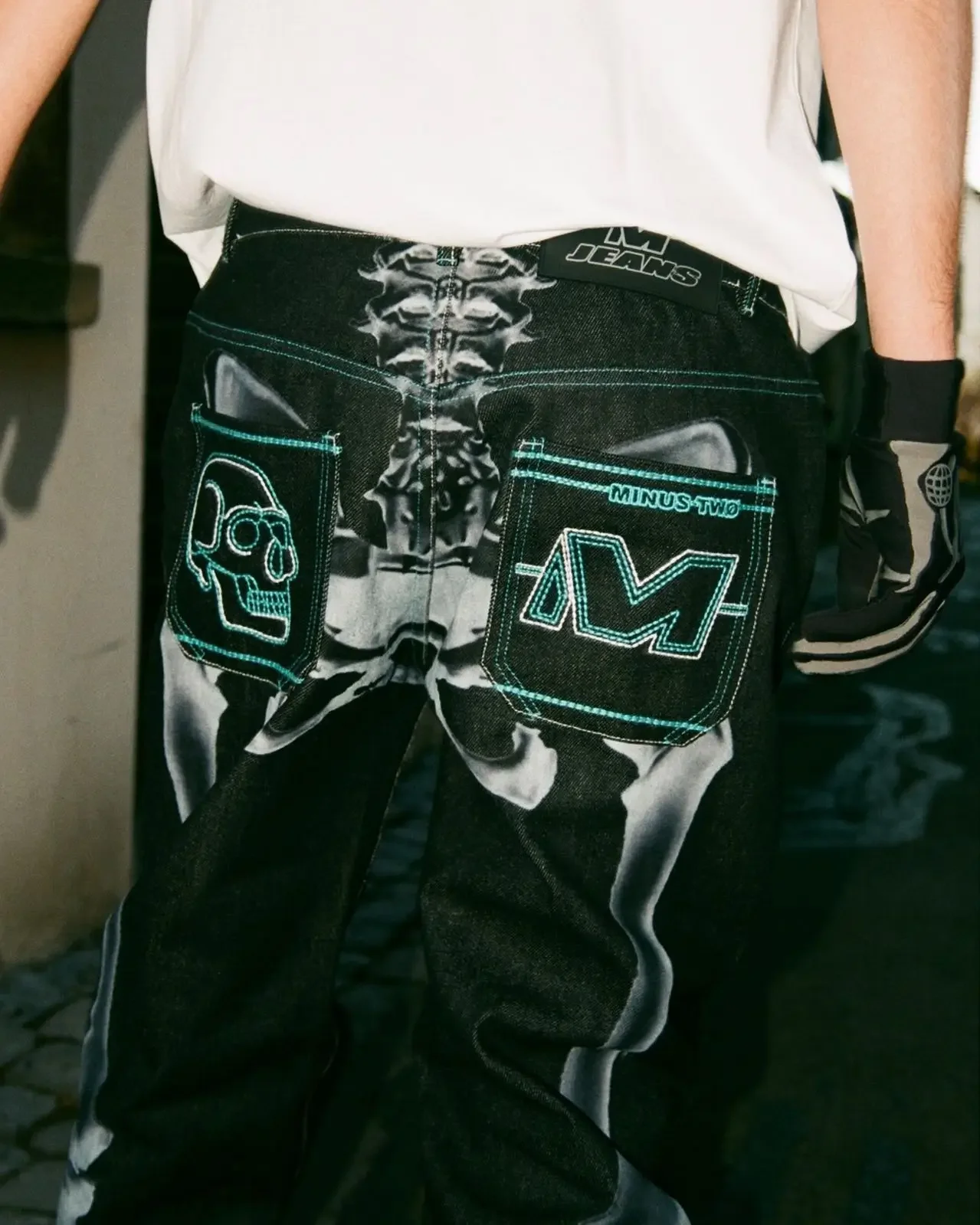 

Джинсы Y2K мужские с графическим принтом черепа, уличные мешковатые джинсы в стиле Харадзюку, черные брюки с завышенной талией в готическом стиле, панк-рок