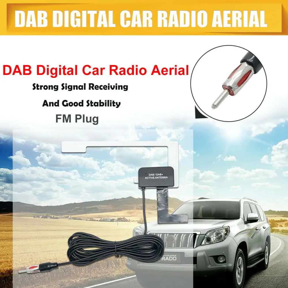

DAB DAB+ Active Antenna for Digital Audio Broadcast Receiver SMA Male Plug LED Indication Ultra Low Power