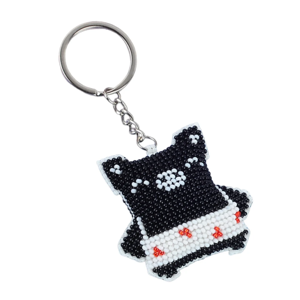 Mushroom Beaded Counted Cross Stitch Ornament Kit Exquisite Keychain Pendant Cross Stitch Making Kit for Adults Beginners