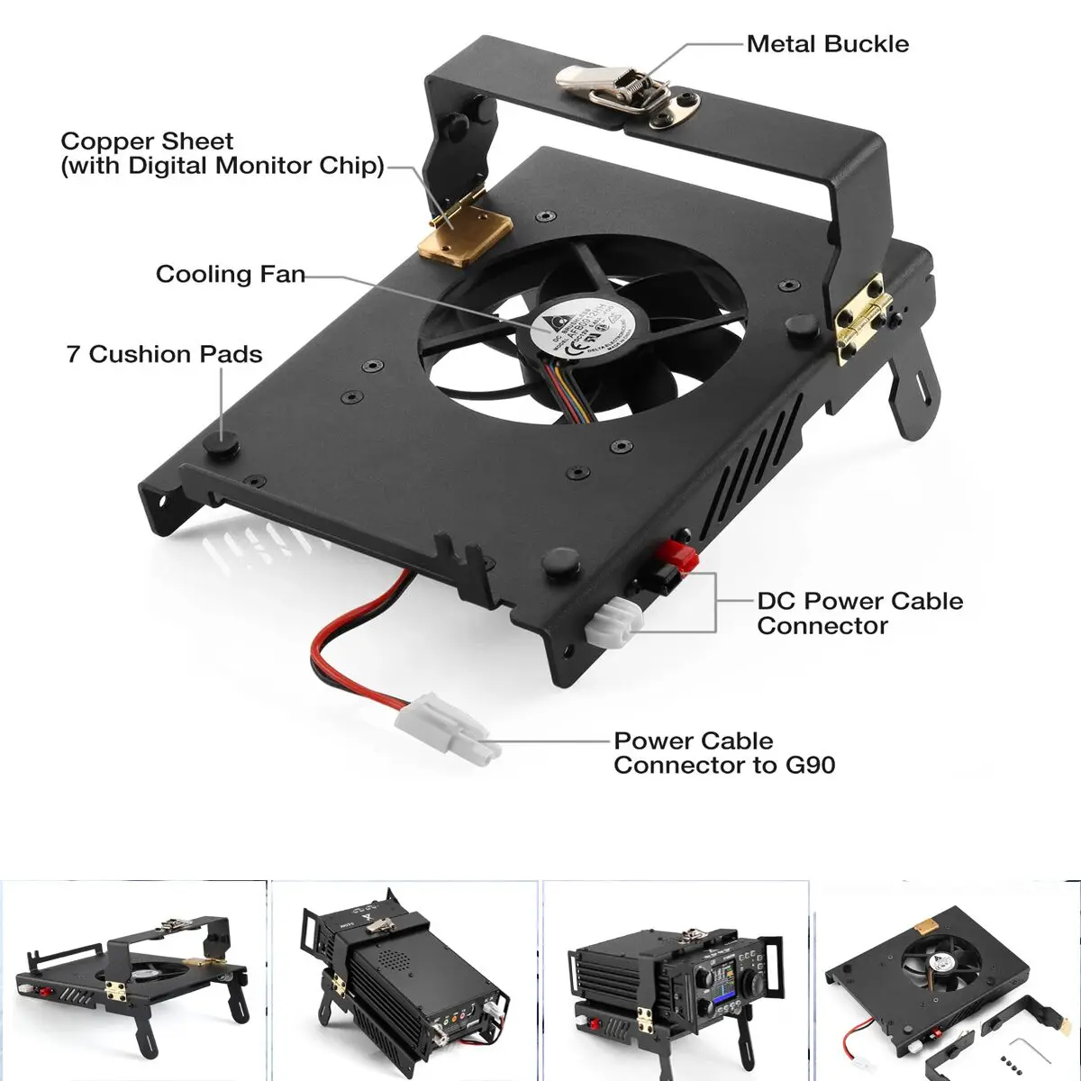 XIEGU Exclusive Bracket Holder Stand Cooling Fan Heatsink For G90 0.5-30MHz HF Transceiver Shortwave Radio Cooling Bracket